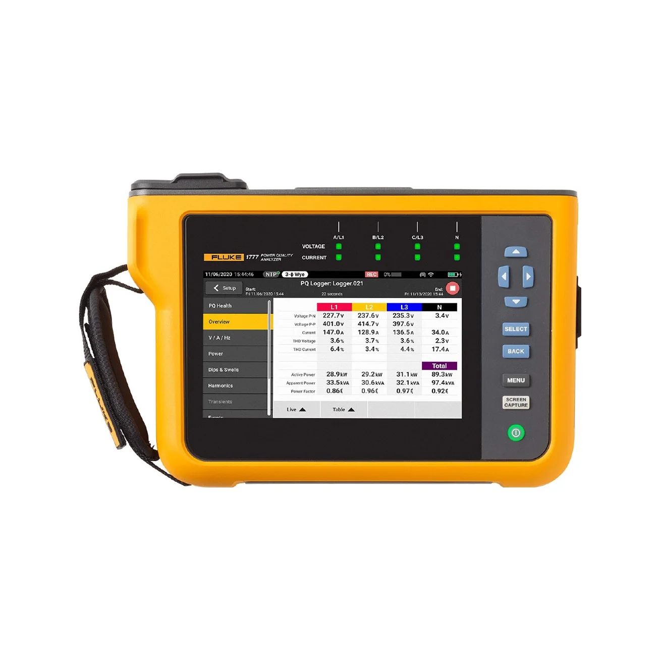 FLUKE 1770 SERIES THREE PHASE POWER QUALITY ANALYZERS visual data 5