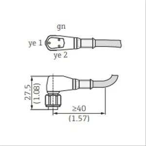 E+H FTL3x M12 Socket Cable with LED Indicator